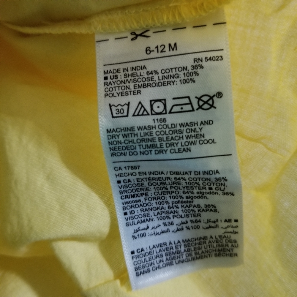 Old Navy Yellow floral flutter sleeve dress Size 6-12 mo NWT - Picture 11 of 13